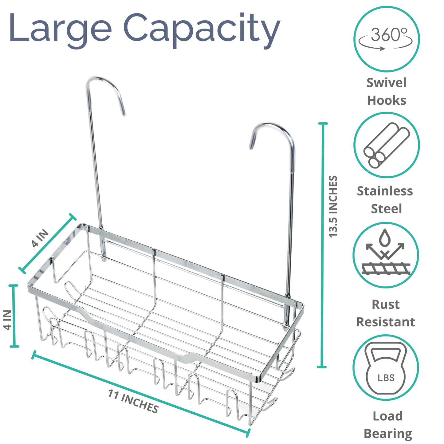 Single Tier Hanging Over the Door Shower Caddy