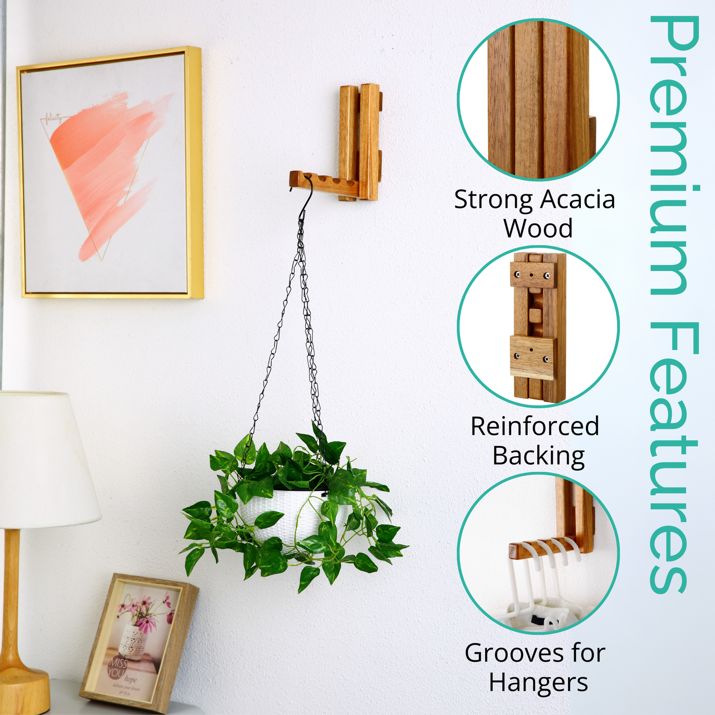 Fold Down Wood Wall Hook