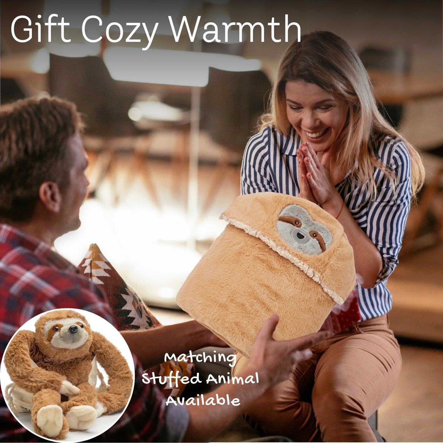 lulumaia Ultra Plush Hooded Wearable Sloth Blanket