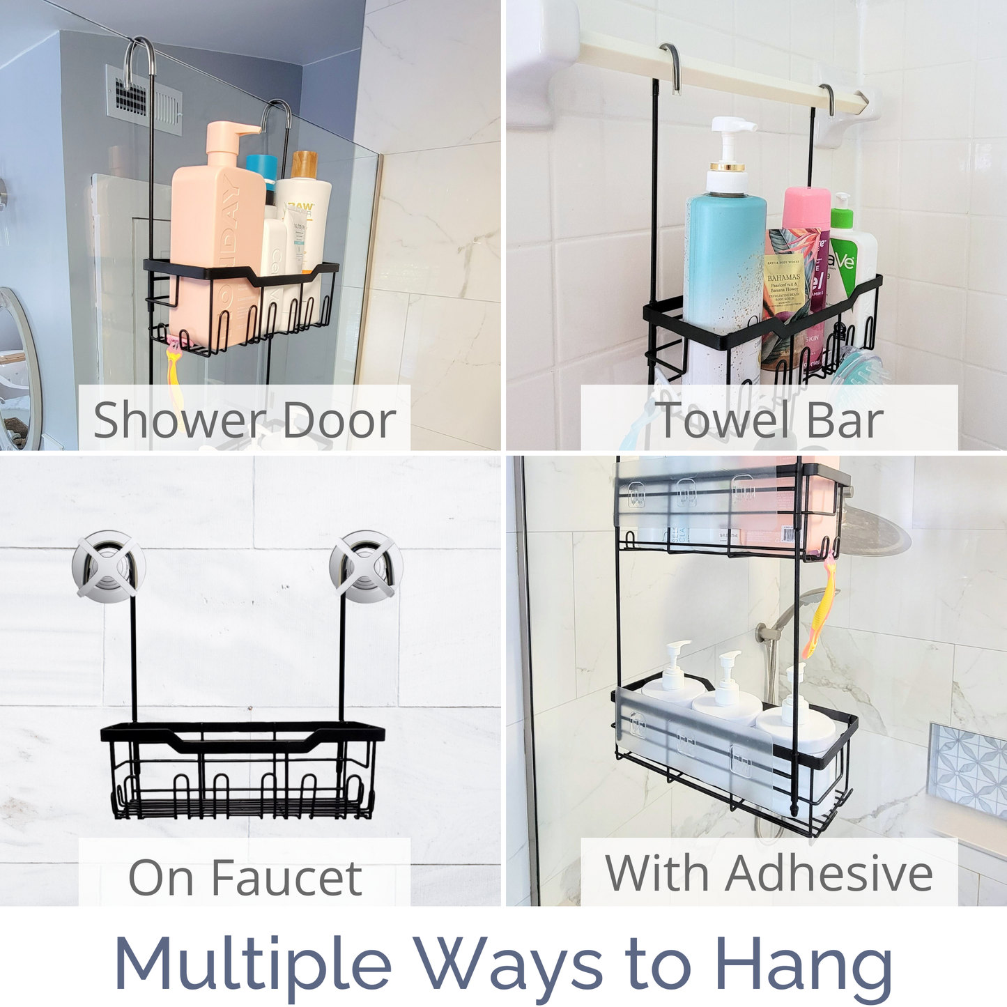 Double Tier Over the Door Hanging Shower Caddy