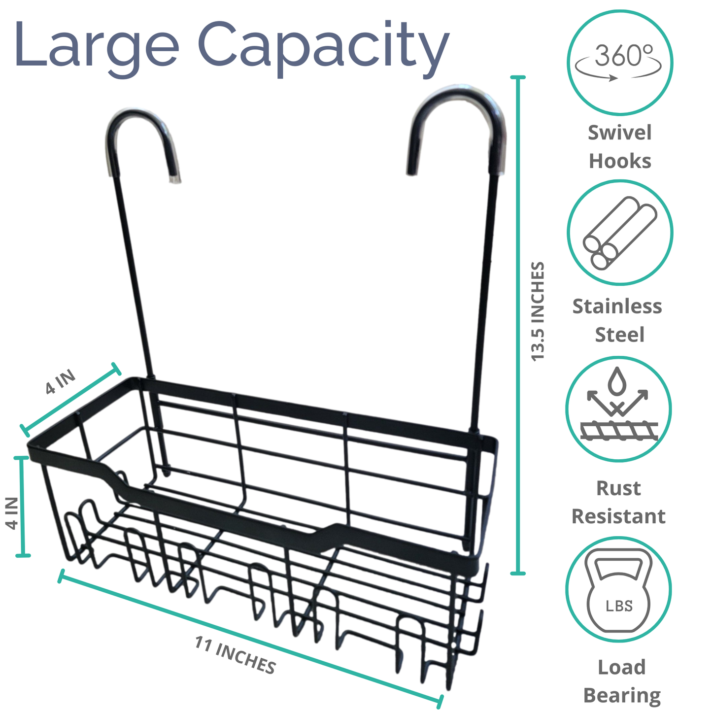Single Tier Hanging Over the Door Shower Caddy