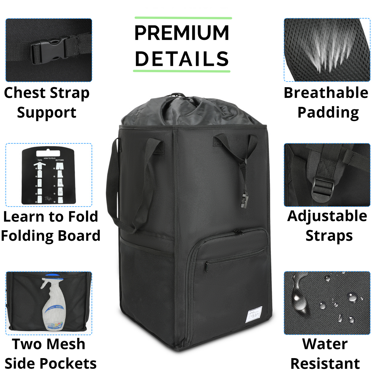 Laundry Backpack Hamper - College Dorm Room and Small Apartment Essential
