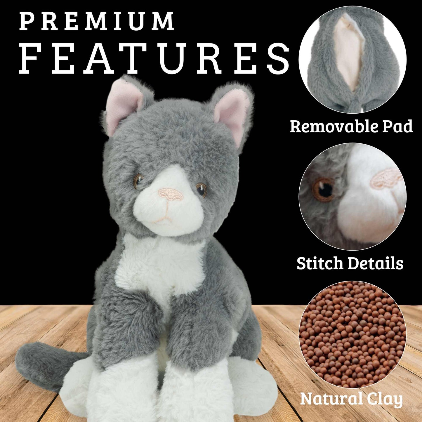 Microwavable Weighted Stuffed Animal - Soothe Anxiety with Weighted Warmth - Cat