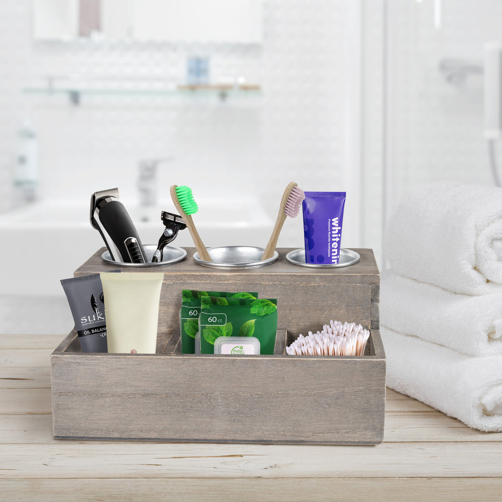 This hair tool organizer keeps my bathroom organized