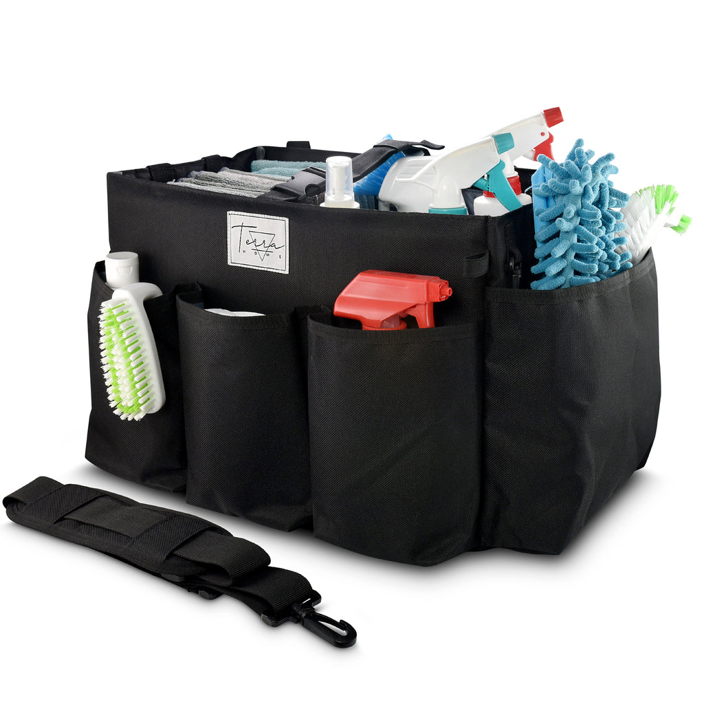 Tote Cleaning Caddy with Dividers for Cleaning Supplies, Cleaning Bag  Organizer
